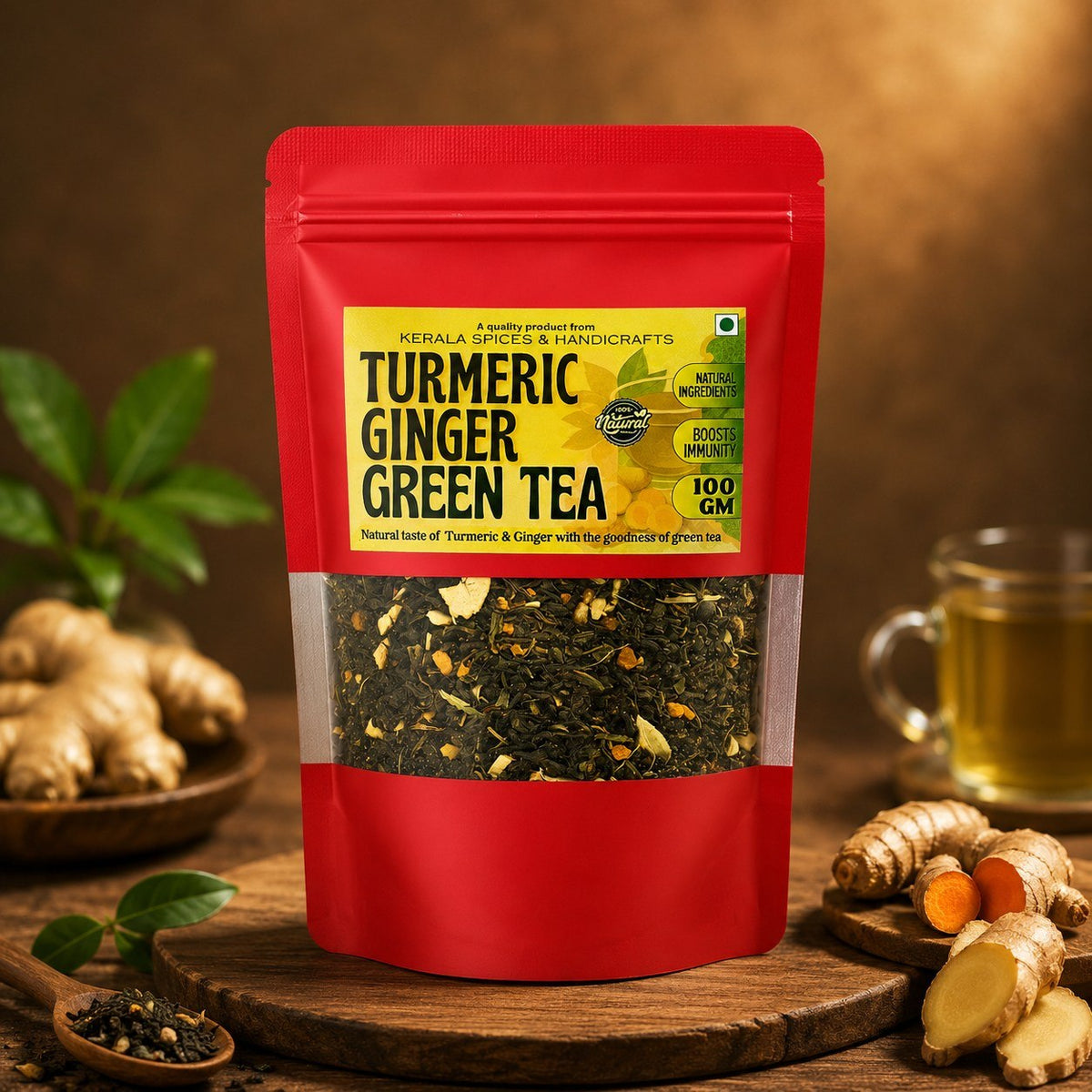 Turmeric Ginger Green Tea ( Standing pouch)