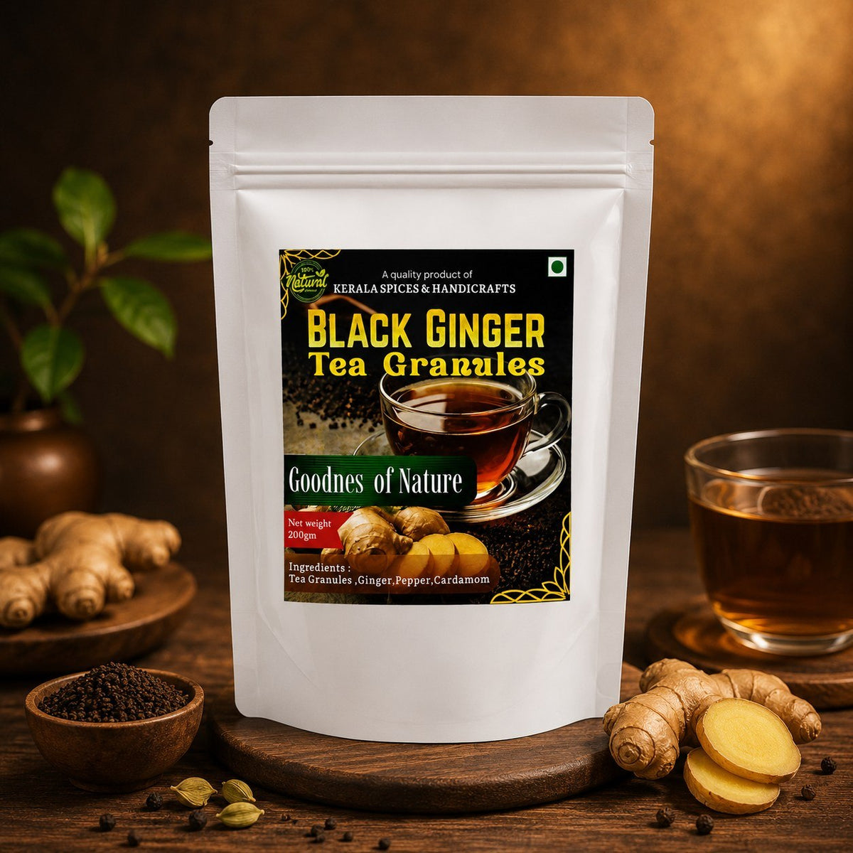 Black Ginger Tea Granules (Standing pouch)