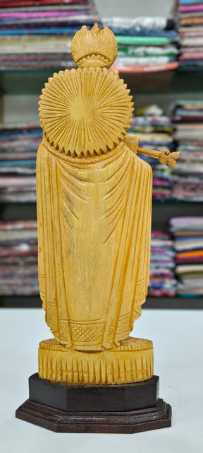 Lord Krishna playing flute Handicrafted Teek wooden statue