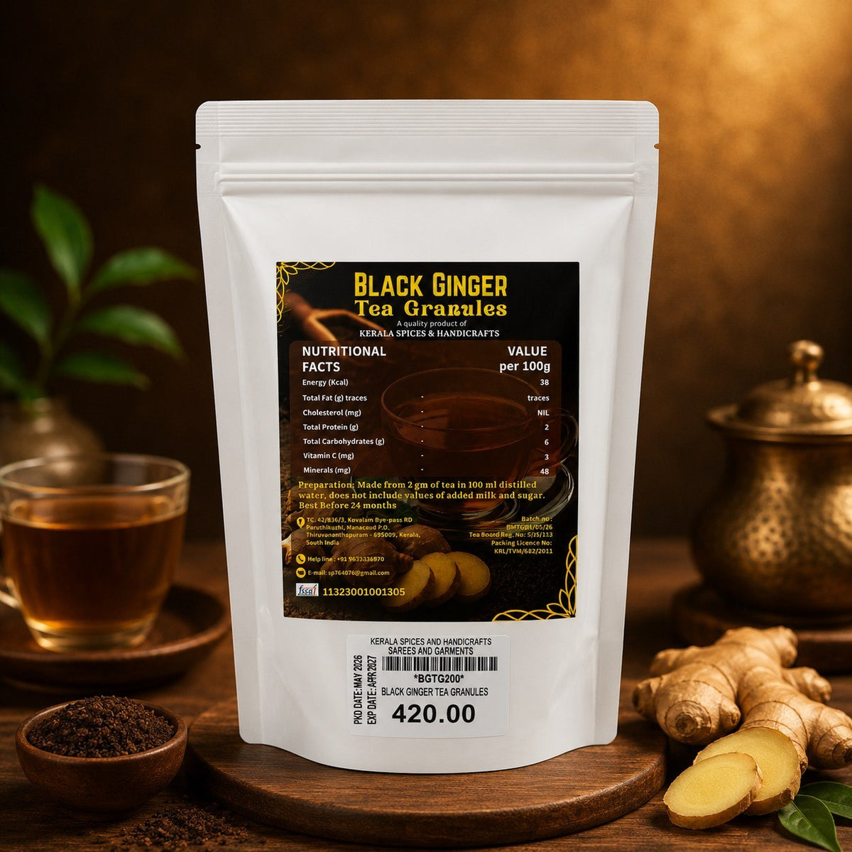 Black Ginger Tea Granules (Standing pouch)