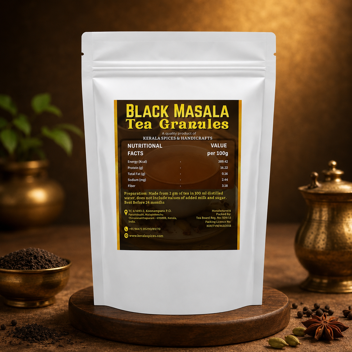 Black Masala Tea Granules (Standing pouch)