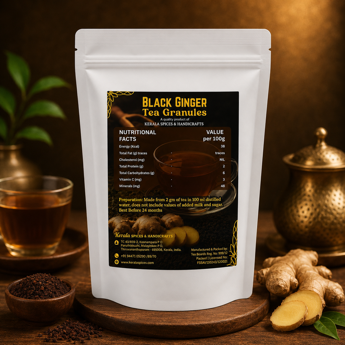Black Ginger Tea Granules (Standing pouch)
