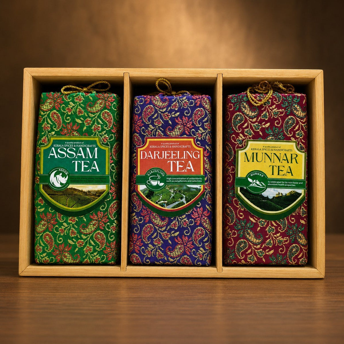 Premium Tea Gift Box Combo (Assam Tea/Darjeeling Tea/Munnar Tea)