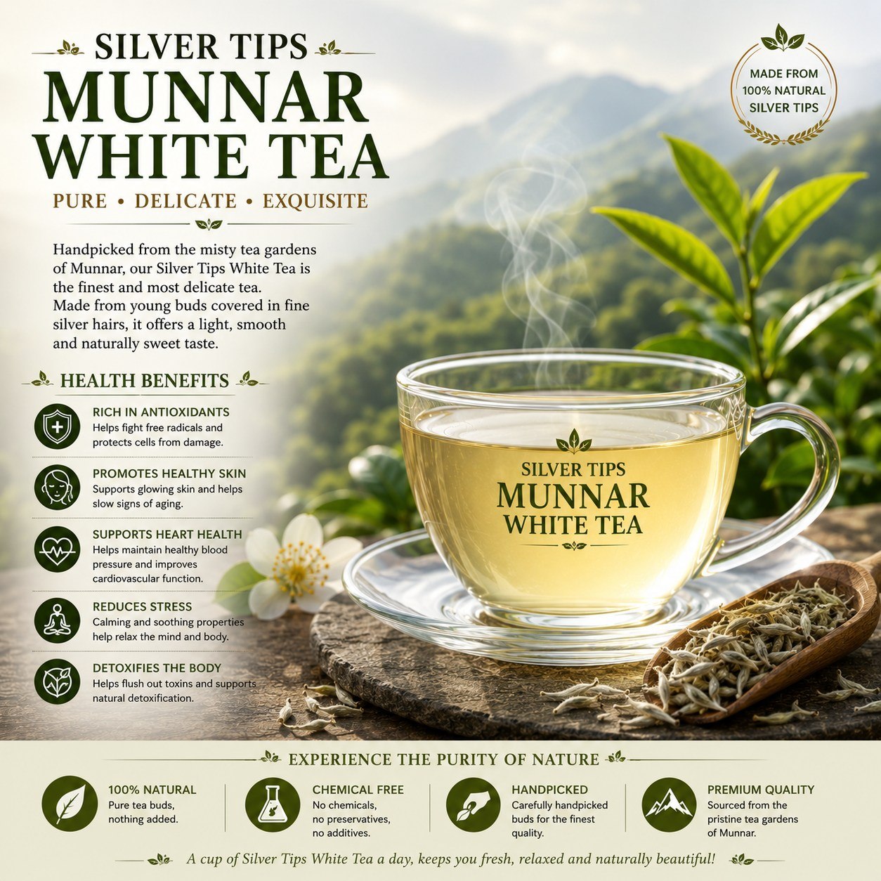 Silver Tips Munnar White Tea (Tin)