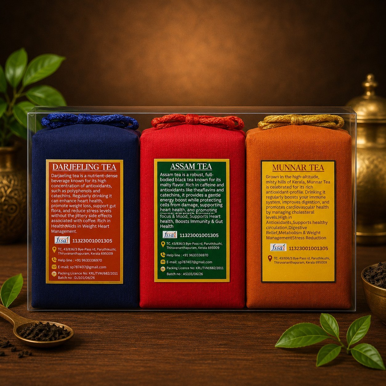 3 in 1 combo (Assam Tea, Darjeeling Tea, Munnar Tea)