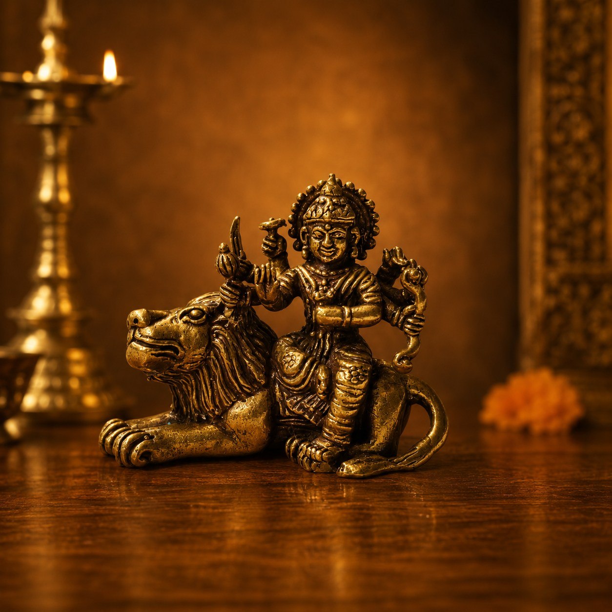 Miniature Brass Statue (Lord Ganesha,Durga Devi on Lion & more)