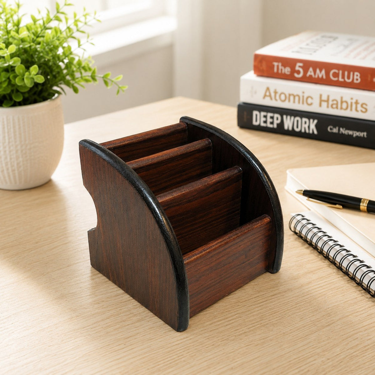 Handcrafted Wooden Pen Stand