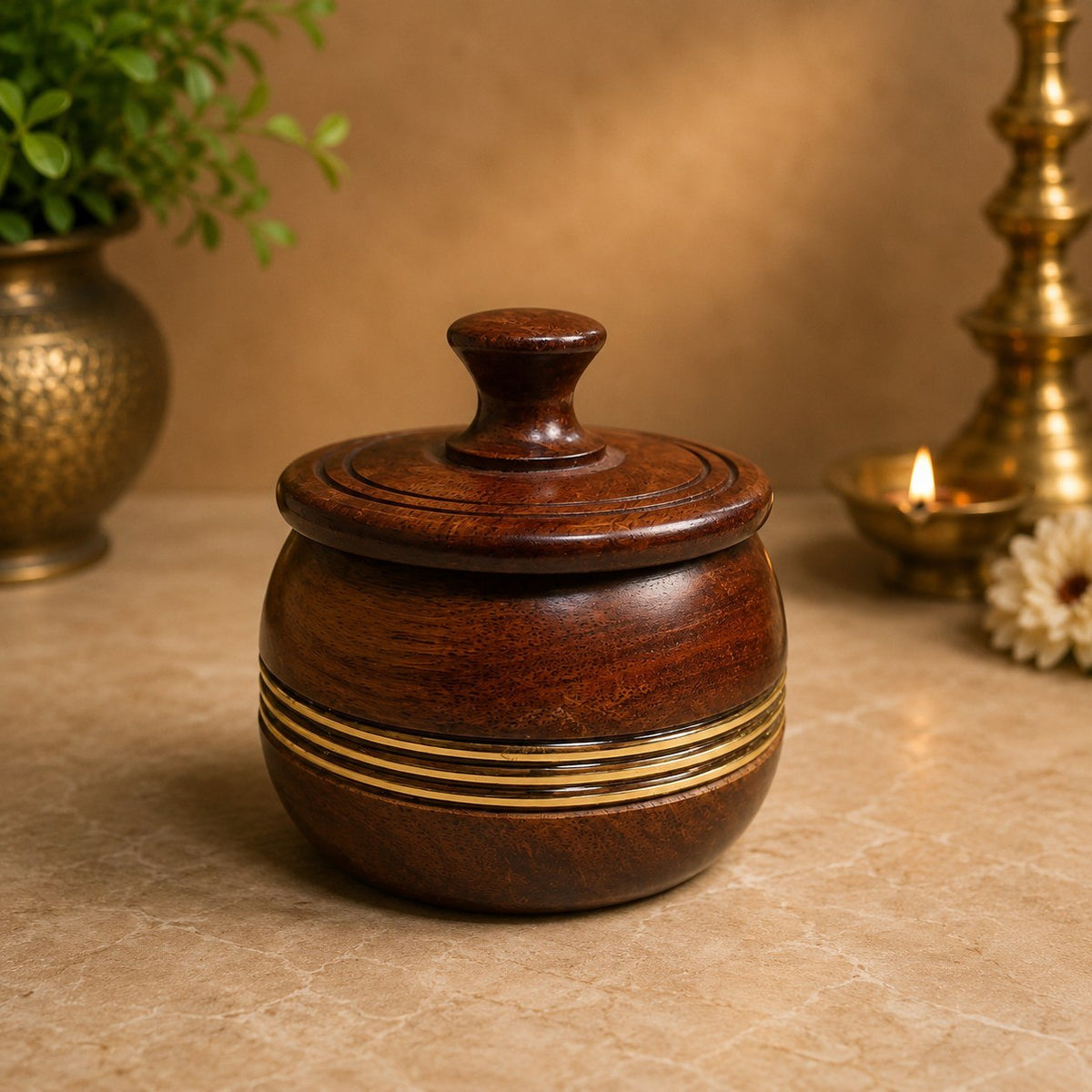 Handmade Wooden Sindoor Dani