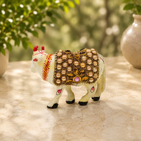 Handcrafted Meenakari Kamdhenu Cow Showpiece