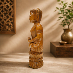 Handcrafted Wooden Buddha Statue