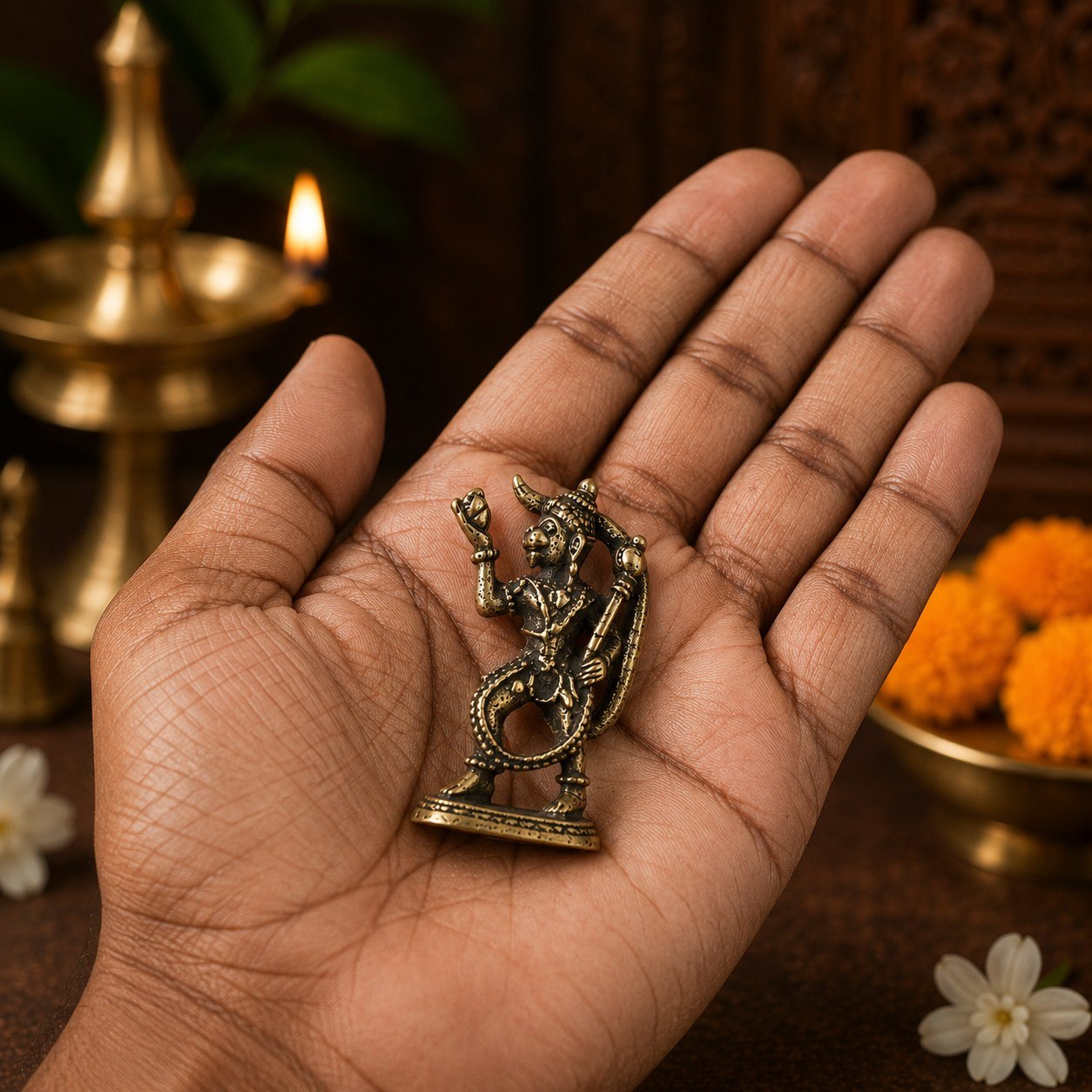 Miniature Brass Statue (Lord Ganesha,Durga Devi on Lion & more)