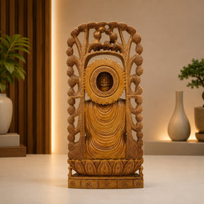 Hand-Carved Wooden Buddha Statue
