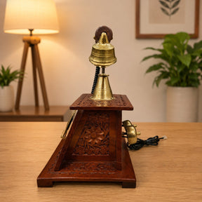 Handcrafted Vintage-Style Wooden Rotary Dial Telephone Showpiece