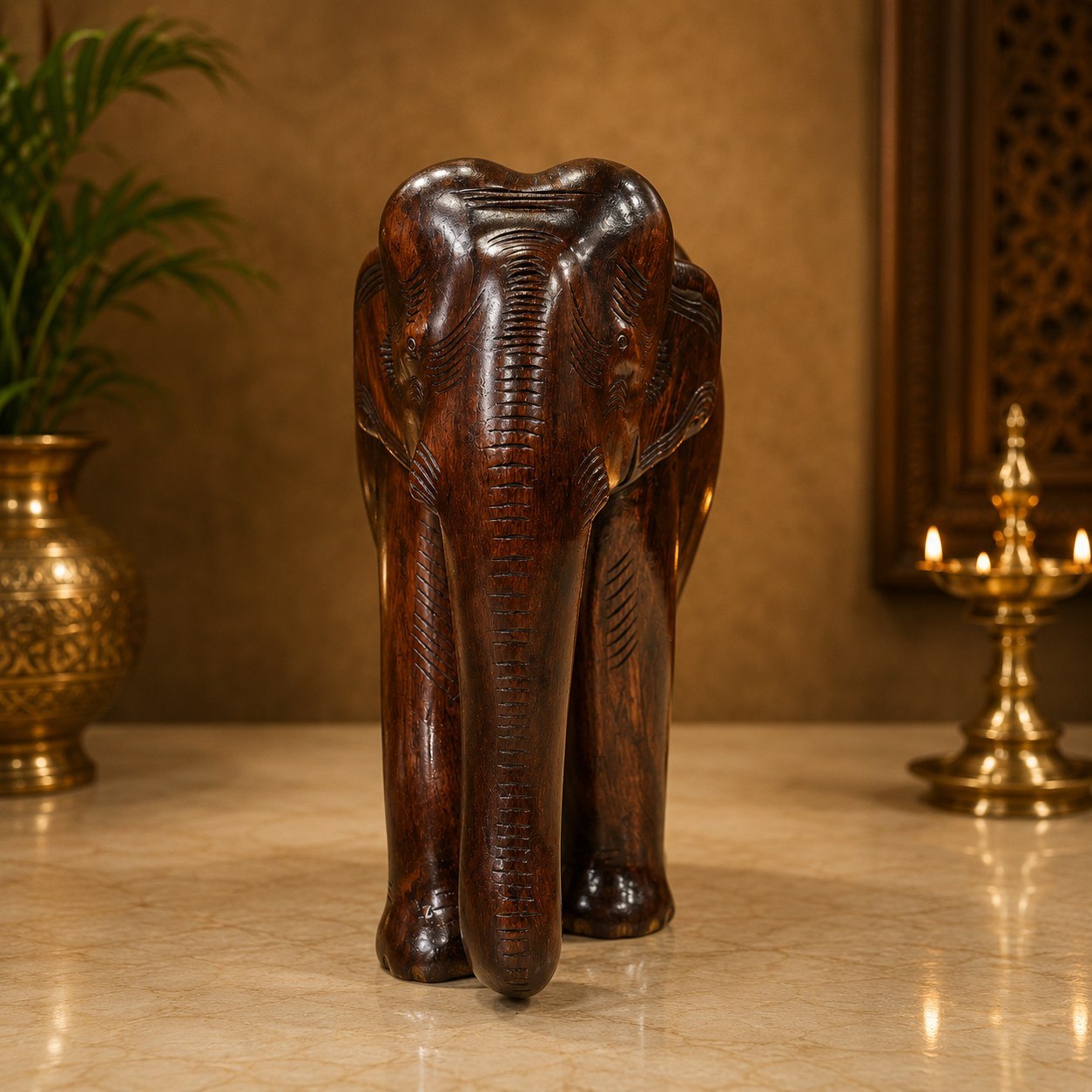 Handcrafted Rosewood Elephant Sculpture