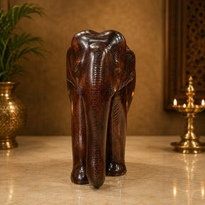 Handcrafted Rosewood Elephant Sculpture