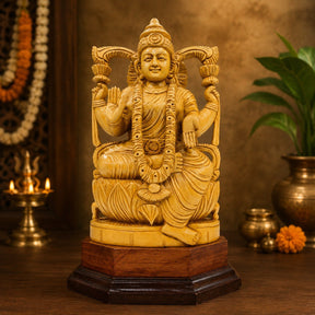 Goddess Lakshmi on Lotus Throne Showpiece