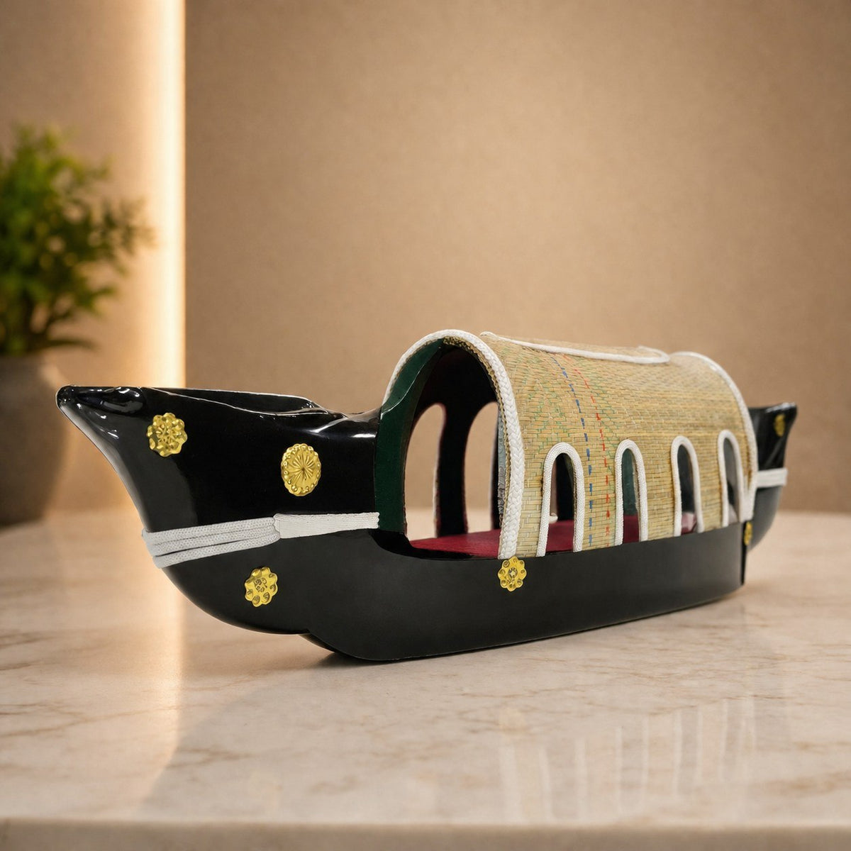 Handcrafted Kerala Kettuvallam Houseboat Miniature Showpiece