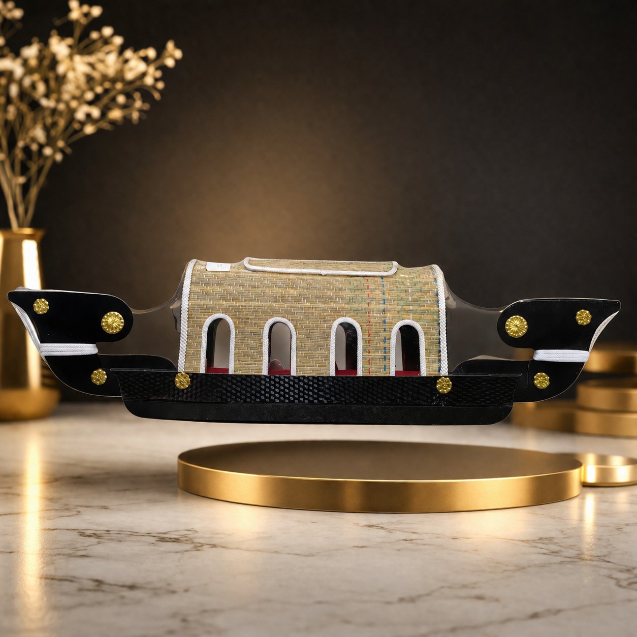 Handcrafted Kerala Kettuvallam Houseboat Miniature Showpiece