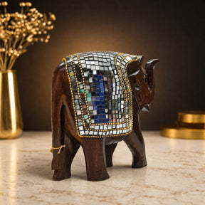 Hand-Carved Wooden Elephant Figurine