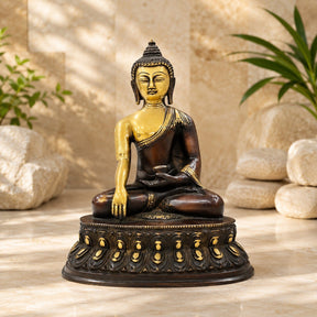 Two-Tone Brass Lord Buddha Statue
