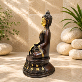 Two-Tone Brass Lord Buddha Statue