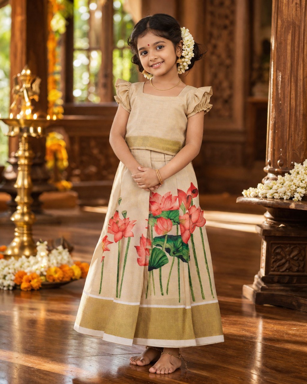 Kids Traditional Pavada Set