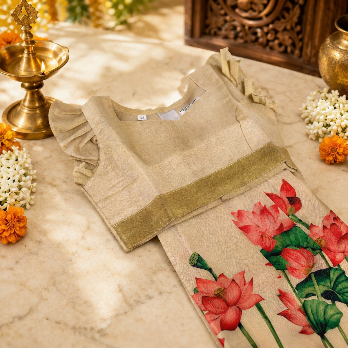 Kids Traditional Pavada Set