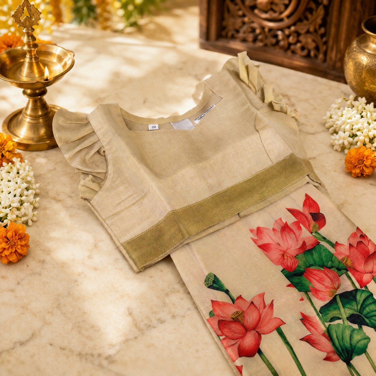Kids Traditional Pavada Set